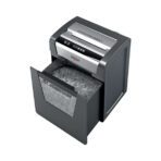 Shredding Type: Cross-cut Shredding Capacity: Up to 15 sheets per pass Shred Size: 4x45mm particles Security Level: P-4 (Confidential) Shreds: Paper, credit cards, CDs/DVDs Bin Capacity: 23 liters Run Time: Up to 8 minutes continuous use Cool Down Time: 40 minutes Dimensions: (HxWxD) 485 x 430 x 280 mm Weight: 10.5 kg