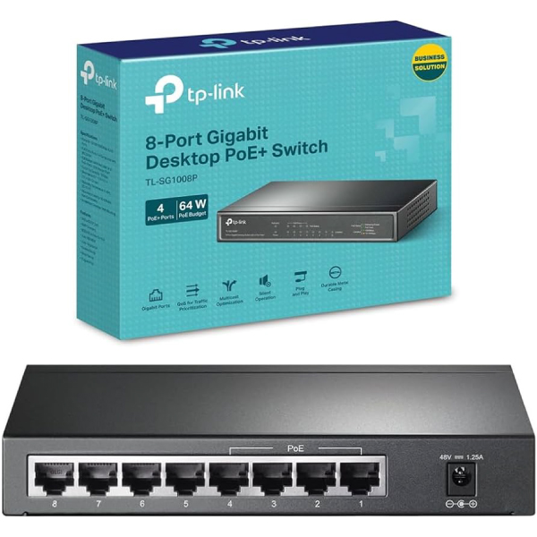 TP-Link SG1008P 8-Port Gigabit Desktop Switch with 4-Port PoE+