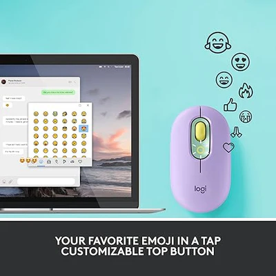 Logitech POP Wireless Mouse with Emoji Button Function