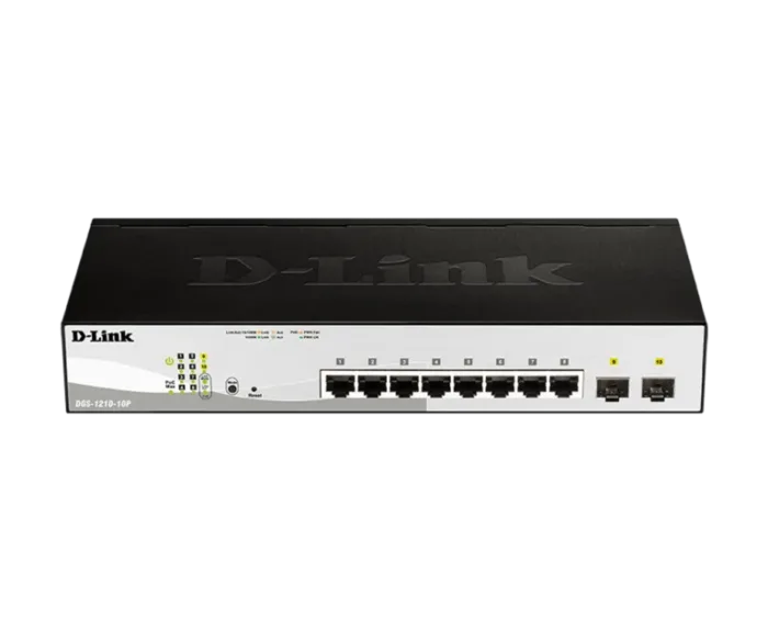 D-Link DGS-1210-10P 8-ports 10/100/1000Base-T PoE + 2 SFP ports Smart Switch