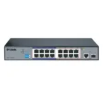 D-link DES-F1016P-E 16-port  10/100Base-T Unmanaged Long Range 250m PoE+ Surveillance Switch with 16 PoE ports (DES-F1016P-E/B)