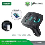 Ugreen CD229 Bluetooth Car Charger (5.0+PD+QC3.0+USB Flash Drive+TF) (Black)