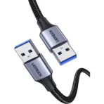 Ugreen USB-A Male to USB-A Male USB 3.0 Alu Case Braided Cable 2M Black - US373