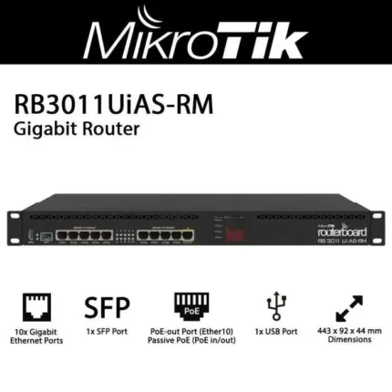 Mikrotik RB3011UIAS-RM Rackmount Gigabit Router