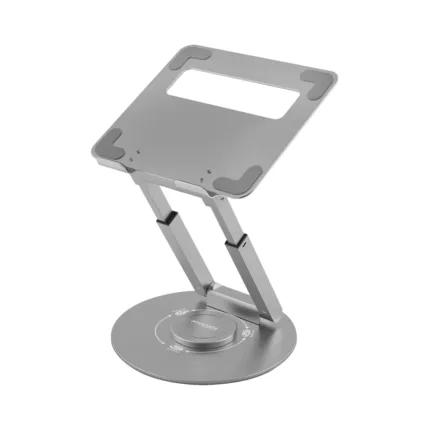 Promate Ergonomic Multi-Level Aluminum Laptop Stand • for 10" to 17"Laptops • Extendable Height • Foldable Stand