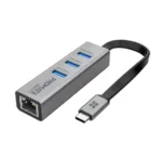 Promate USB-C Hub with 3 USB 3.0 Ports & 1000Mbps LAN Port