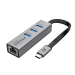 Promate USB-C Hub with 3 USB 3.0 Ports & 1000Mbps LAN Port
