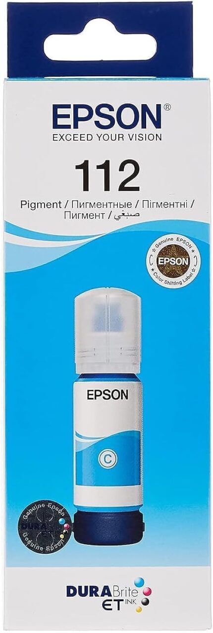 Epson 112 Cyan ink bottle EcoTank Pigment (C13T06C24A)
