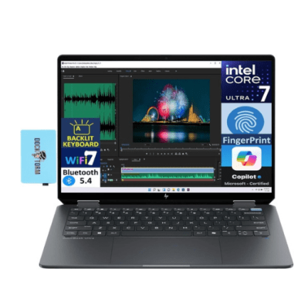 HP OmniBook Ultra Flip Intel Core Ultra 7 256V, 16GB RAM, 1TB SSD, 14″ 3K OLED Touch-Screen Display,