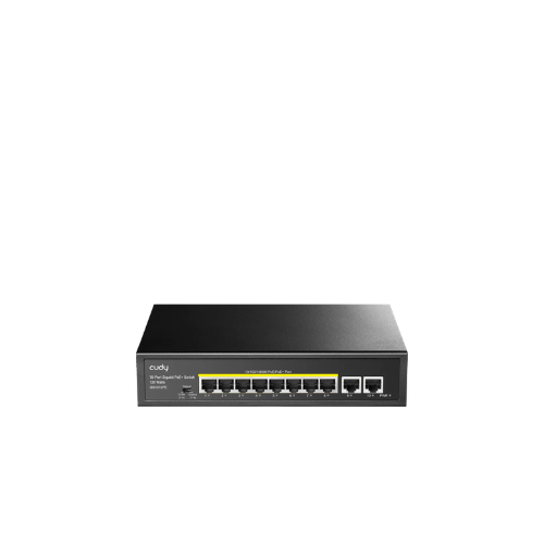 CUDY 10-PORT GIGABIT PoE(120watts) + Switch with 2 Uplink Ports CUDY 10-PORT GIGABIT PoE(120watts) + Switch with 2 Uplink Ports
