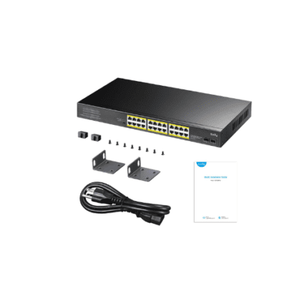 CUDY 24-PORT GIGABIT PoE(300watts) + Switch with 2 Gigabit SFP Slot