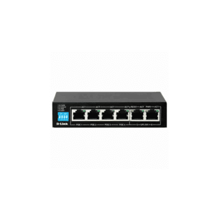 D-Link DGS-F1006P-E 250M 6-Port 1000Mbps Switch with 4 PoE Ports and 2 Uplink Ports