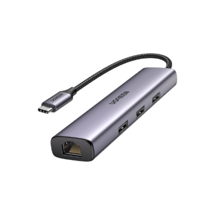 UGREEN CM252 5 -In -1 docking Station- USB-C to 3*USB 3.0 /RJ45 with PD(100W)-60717