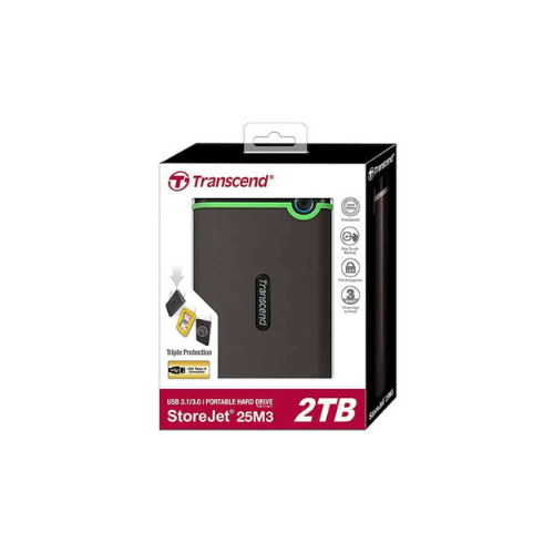 Transcend External HDD 2TB – Iron Grey – TS2TSJ25M3S