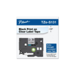 Brother laminated 12mm WZC-s131 black on clear Label Cartridge Compatible