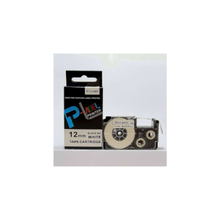 Casio PT-12WE 12mm Black on white labelling tape