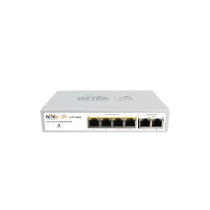 Wi-Tek WI-PCES306G(V2) Cloud Switch 4x 1000Mbps PoE Ports + 2x 1000Mbps RJ45, 60W,