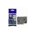 Brother 12mm x 8m Black on White Label Tape